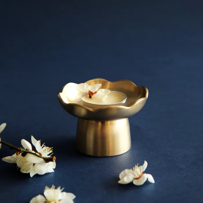 NOTDAM Bangjja Brassware Flower Gua Sha Massager with Complimentary Quilted Pouch