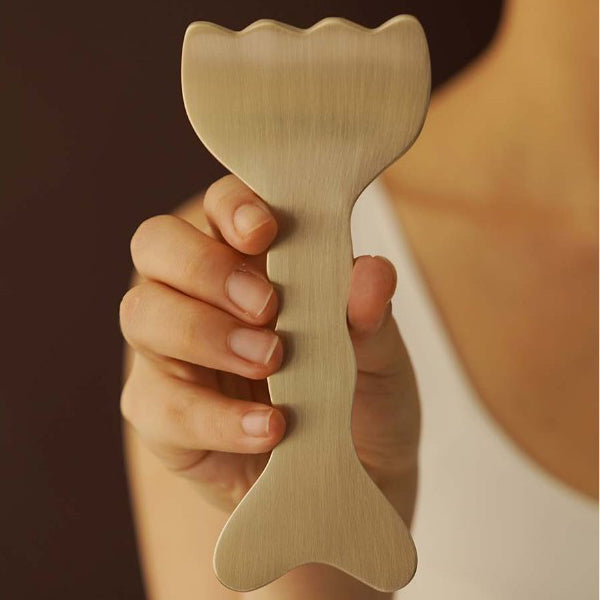 NOTDAM Bangjja Brassware Tulip Scalp Gua Sha Massager con regalo de Jeogori de cortesía