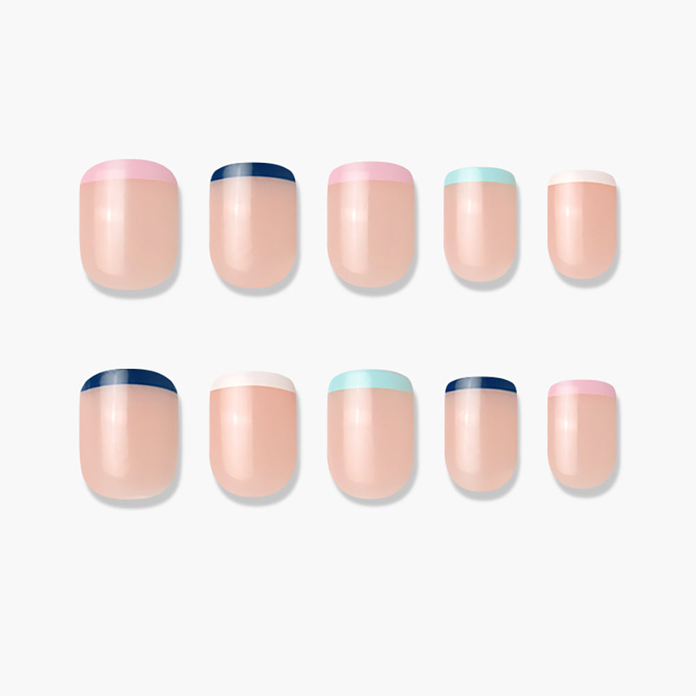 MUZMAK Nail Tips 36pcs #Neutral French(Short Square)