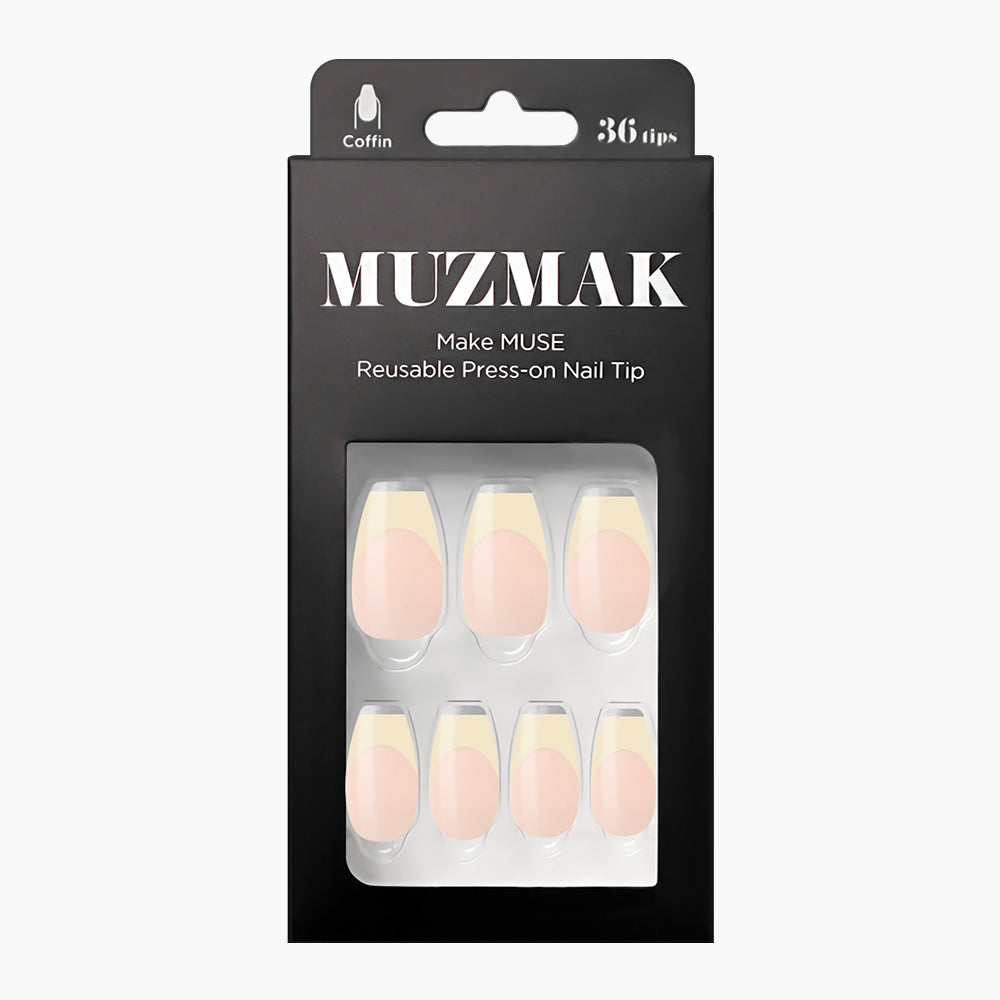 MUZMAK Nail Tips 36pcs #Novella(Coffin)