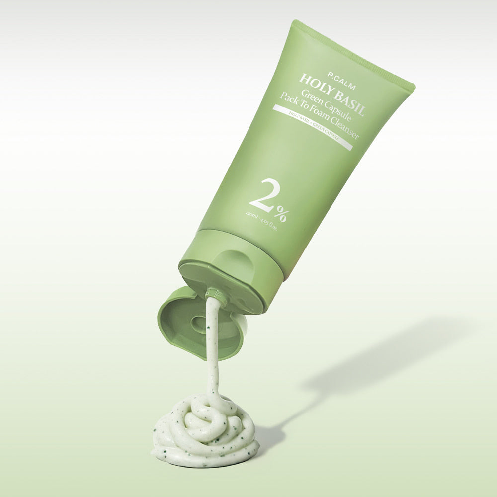 P.CALM Holy Basil Green Capsule Pack To Foam Cleanser 120ml
