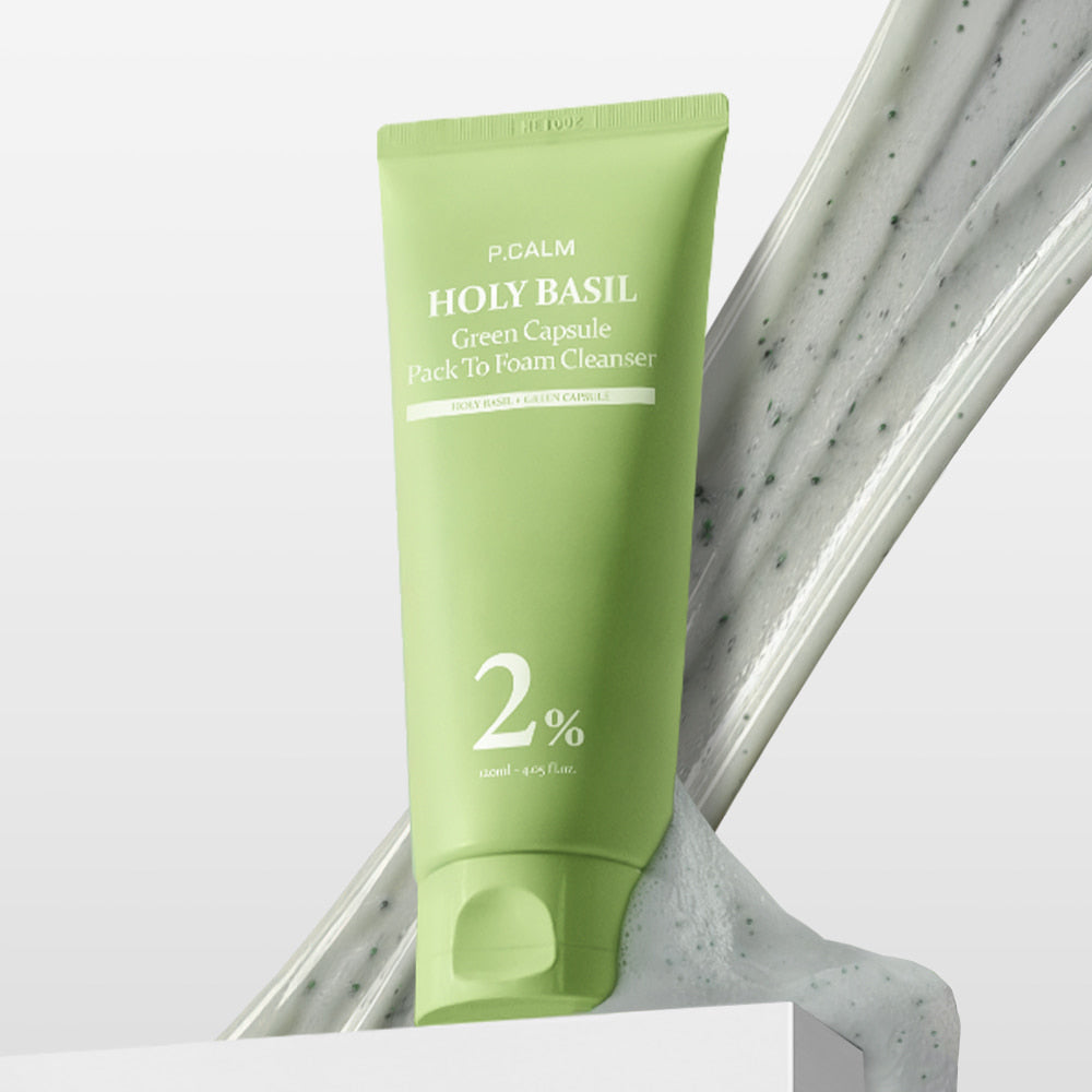 P.CALM Holy Basil Green Capsule Pack To Foam Cleanser 120ml
