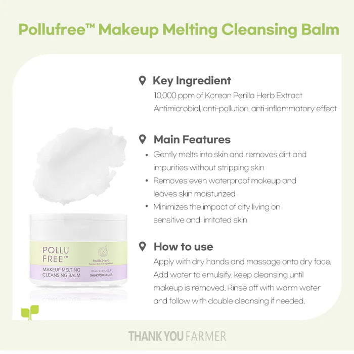 (Matthew) THANK YOU FARMER Pollufree™ Makeup Melting Cleansing Balm 90ml - DODOSKIN