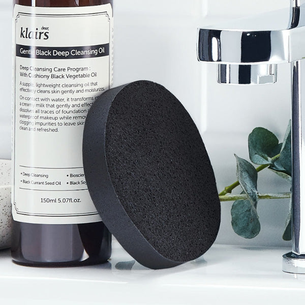 dear, klairs Gentle Black Cleansing Puff 80x80x13mm