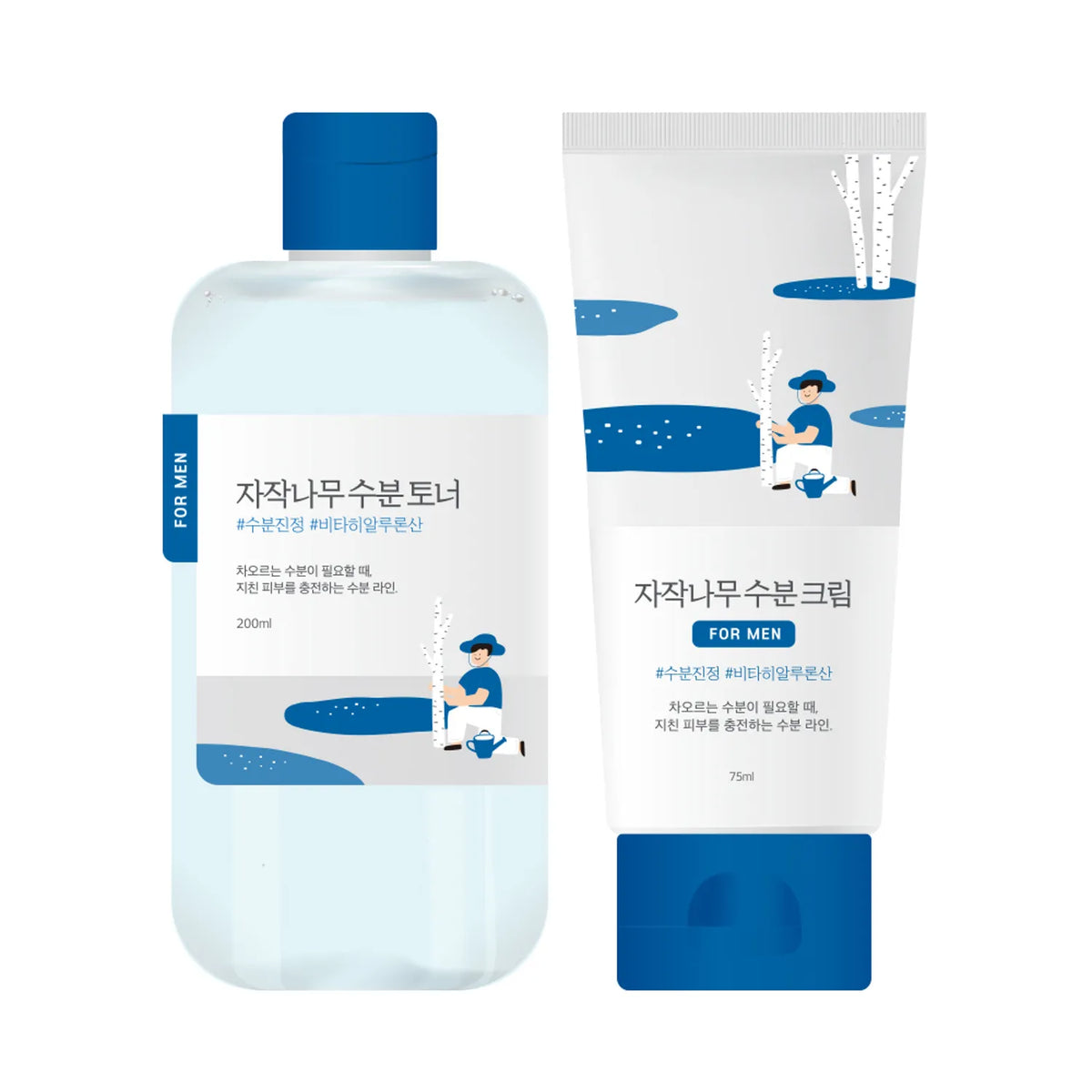 ROUND LAB For Men Birch Juice Toner/Cream Limited Set (+Clay Pack 50ml)