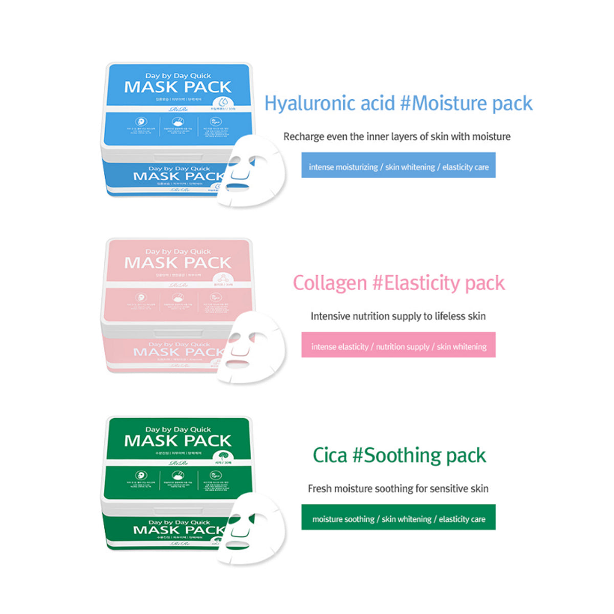 RiRe Day By Day Quick Mask Pack 30ea 2 Types