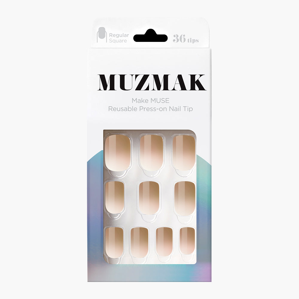 MUZMAK Nail Tips 36pcs #Rooibos Tea(Regular Square)
