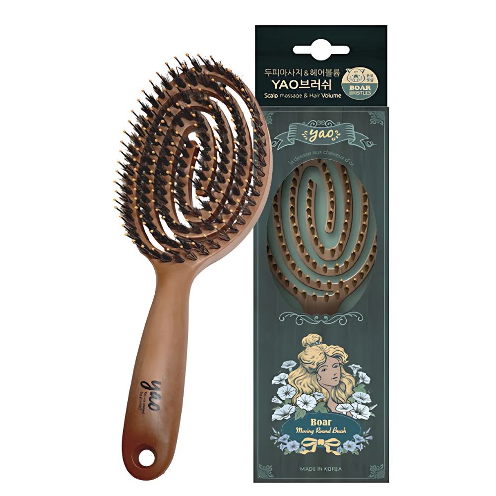 Ideal for creating volume, curls, and waves, the yaoRound Boar Hair Brush works well with blow-drying, helping to shape and lift your hair for a polished look.