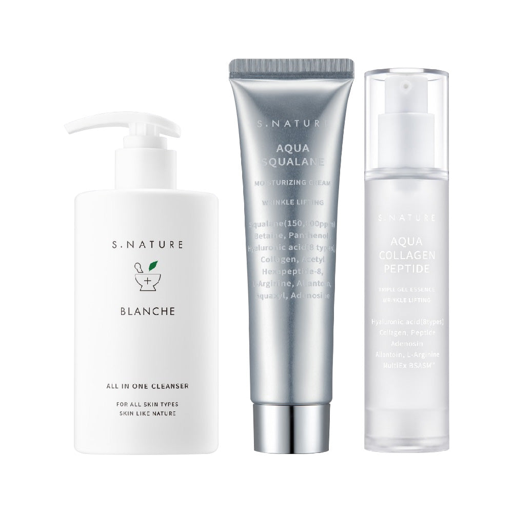 S.NATURE Moist Glow 3 STEP (Cleanser + Essence + Moisture Cream)