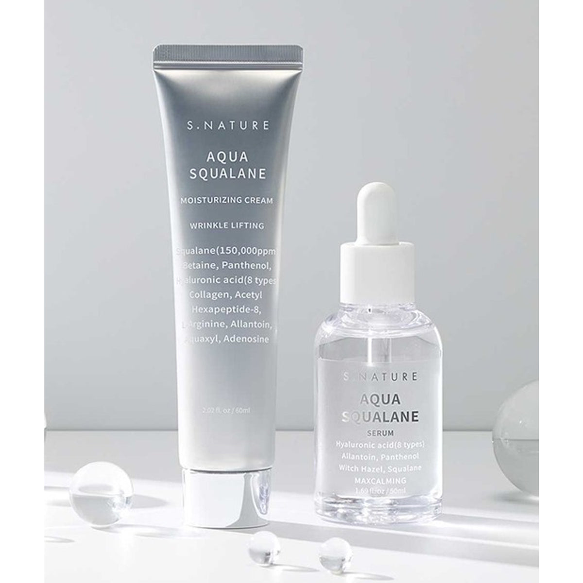 S.NATURE Aqua Squalane Best Set (Moisture Cream 60ml + Serum 50ml)
