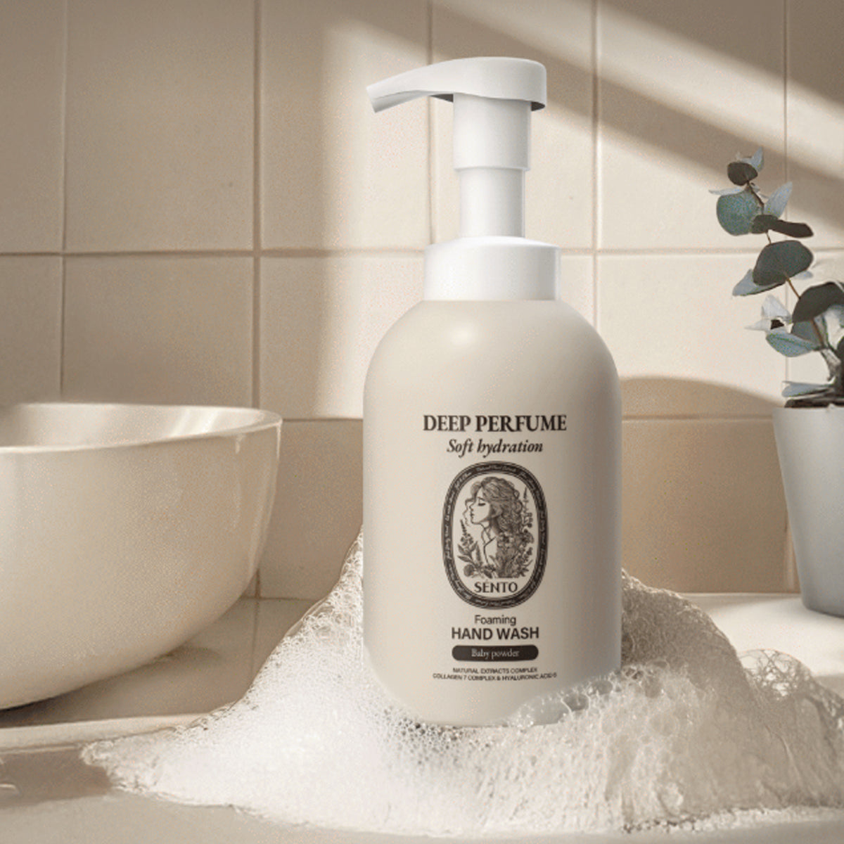 SENTO Deep Perfume Foaming Hand Wash (Baby Powder Scent) 510ml x 2
