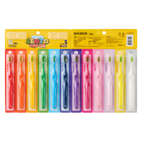 SENTO Junior Safe Deep Clean Ultra-Fine Bristle Kids Toothbrush (Step 3) - 12 Pack (Random Colors)