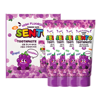 SENTO Junior Safe High-Fluoride Bad Breath Care Kids Toothpaste (Grape Flavor) - 4 Pack (120g x 4)