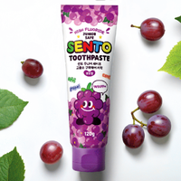 SENTO Junior Safe High-Fluoride Bad Breath Care Kids Toothpaste (Grape Flavor) - 4 Pack (120g x 4)