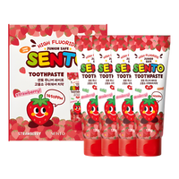 SENTO Junior Safe High-Fluoride Bad Breath Care Kids Toothpaste (Strawberry Flavor) - 4 Pack (120g x 4)