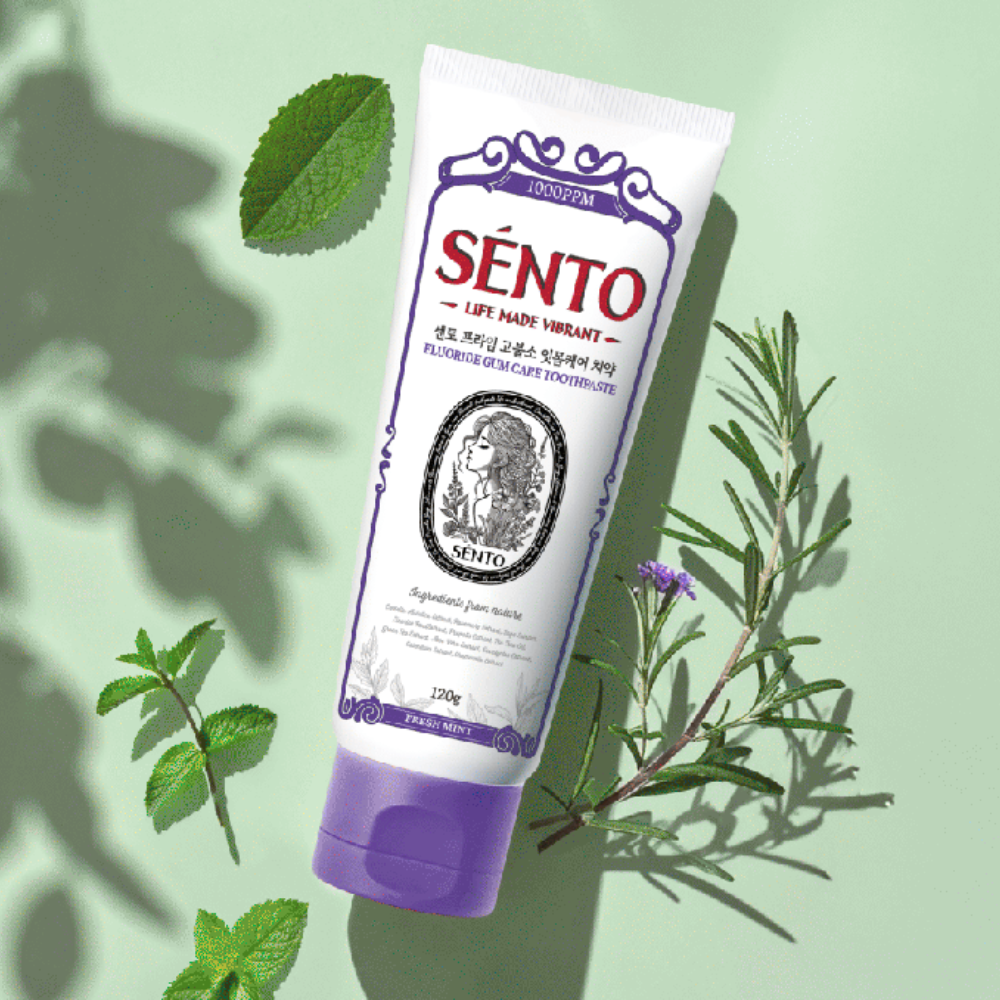 SENTO Prime High-Fluoride Gum Care Toothpaste (Fresh Mint Flavor) - 4 Pack (120g x 4)