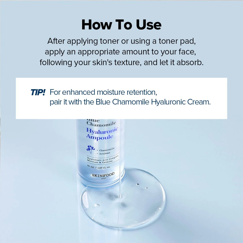 SKINFOOD Manzanilla azul ampolla hialurónica 50 ml