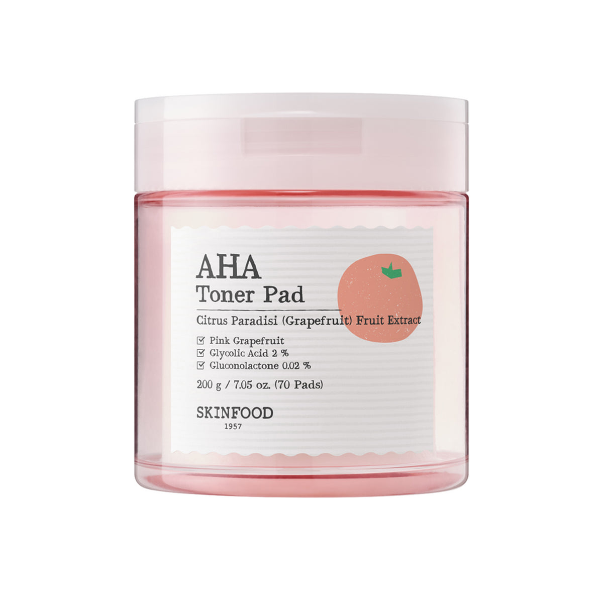 SKINFOOD Pink Grapefruit AHA Toner Pads 70 sheets