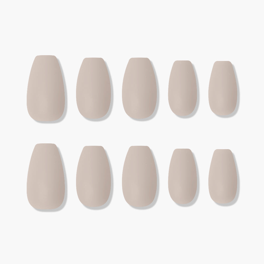 MUZMAK Nail Tips 36pcs #Sand Beige(Coffin)