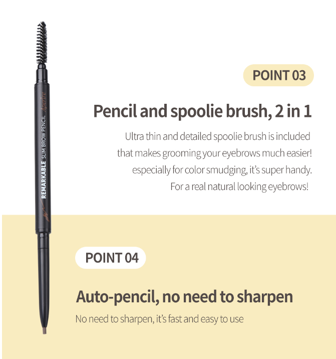 (Matthew) Aperire Remarkable Slim Brow Pencil 0.08g - 3 Colors - DODOSKIN