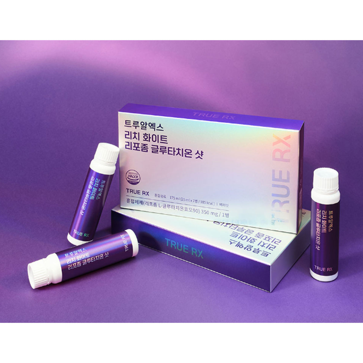 TRUE RX Rich White Liposome Glutathione Shot 25ml × 7 Vials (2 Boxes)