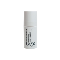 UVX Quantum Pluto Perfume Sun Powder SPF35 PA+++ 4g in compact packaging.