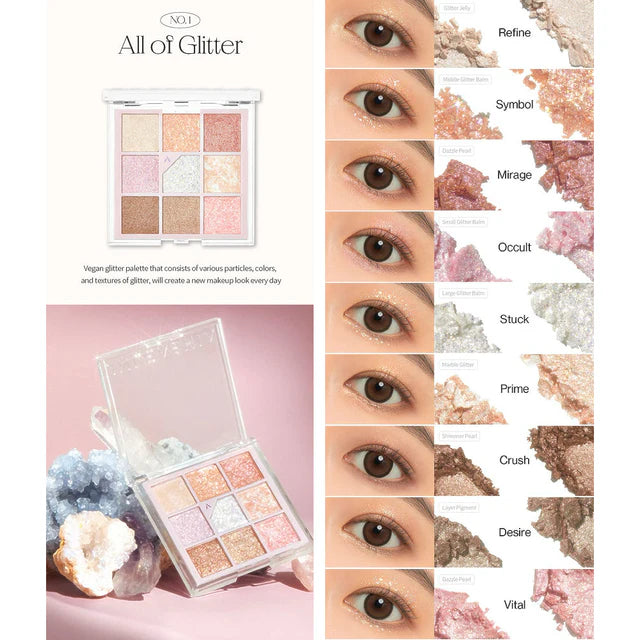 Paleta de ojos Glitterpedia de Unleashia 6.6g 7 Color