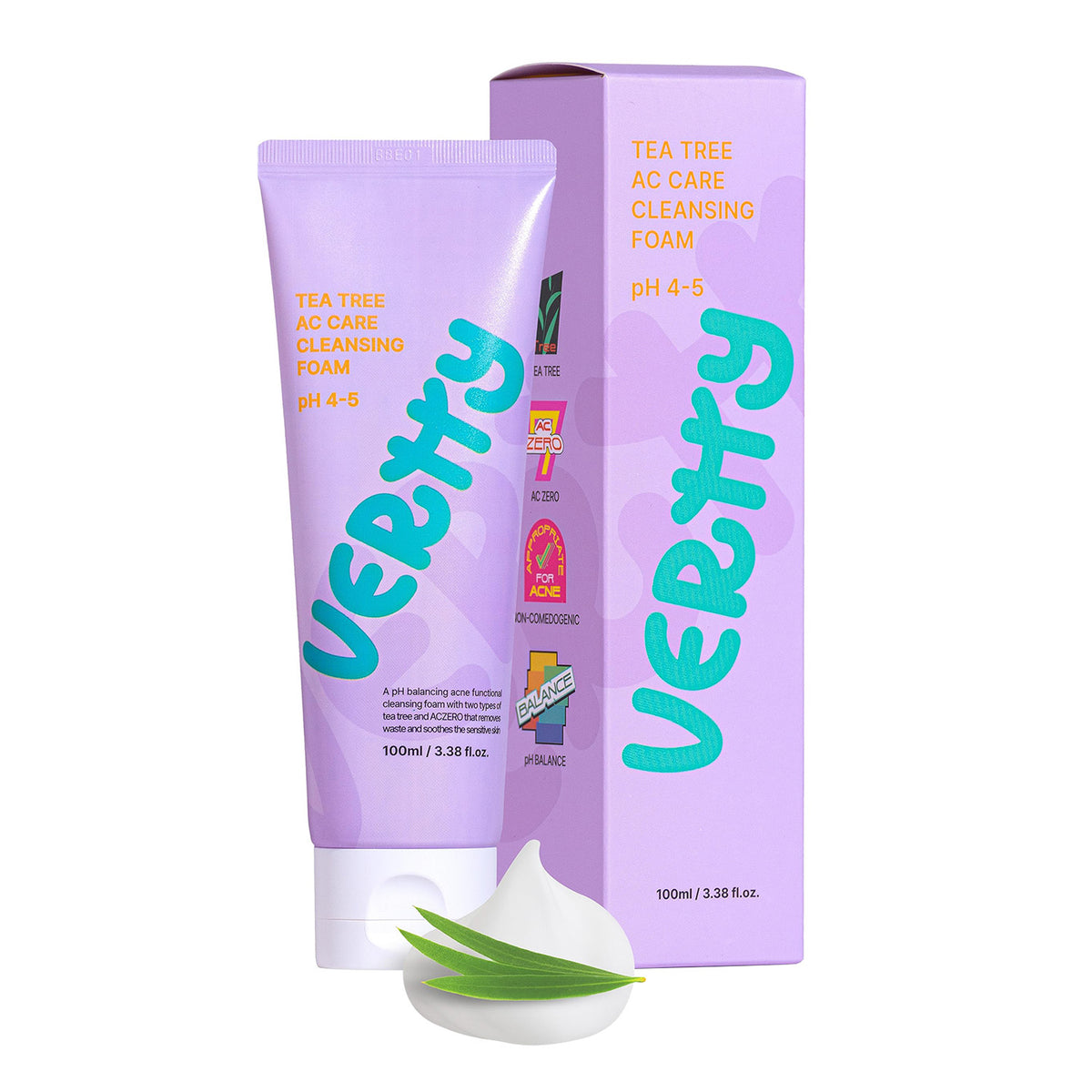 VERTTY Acne Relief Functional Tea Tree AC Care Cleansing Foam 100ml