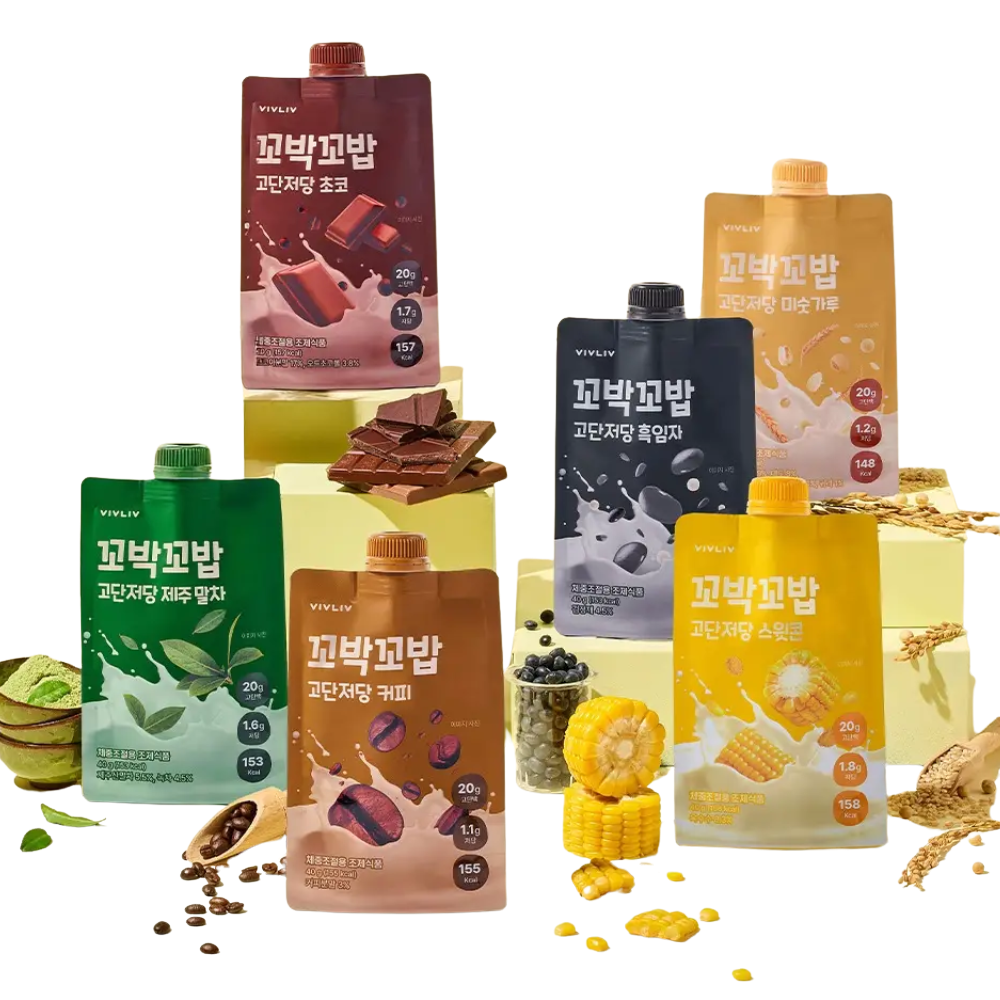 VIVLIV KKOBAK KKOBAB SCHACHO DE SUGAR BAJO PROTEINES - 40G × 7 (elija 1 de 6 sabores)