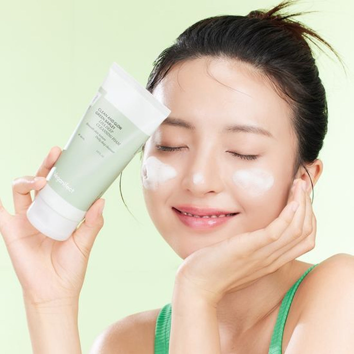 Veganifect Clean And Glow Green Barley LHA Deep Cleansing Foam 165ml