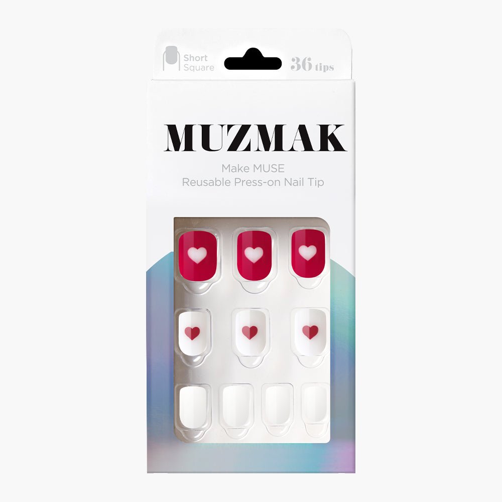 MUZMAK Nail Tips 36pcs #Viva Magenta(Short Square)