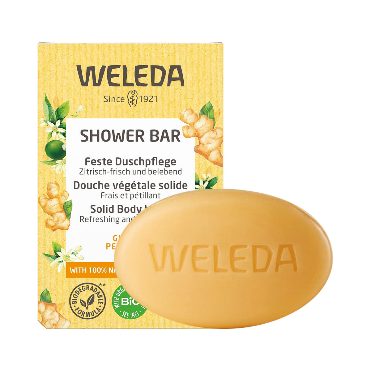 WELEDA Soap Shower Bar Ginger + Petitgrain 75g
