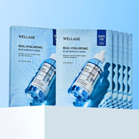 WELLAGE Real Hyaluronic Ampoule Mask 27ml*5ea (1BOX)