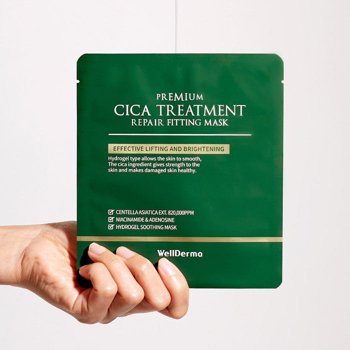 WellDerma Premium Cica Treatment Repair Fitting Mask 25g *4ea (1BOX)
