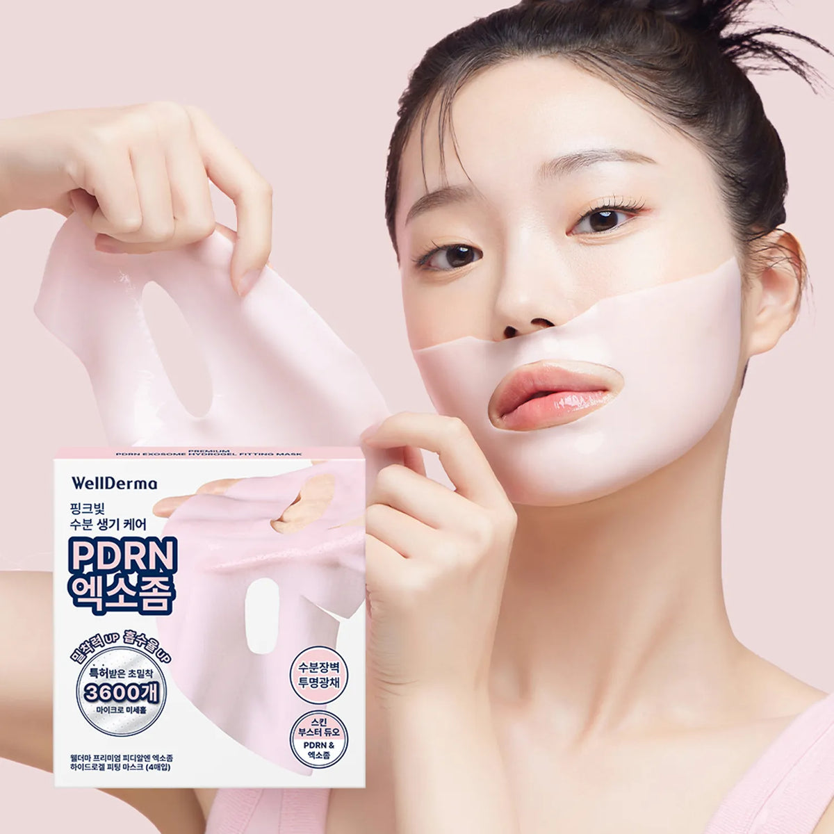 WellDerma Premium PDRN Exosome Hydrogel Fitting Mask 1 Box (4 Sheets)