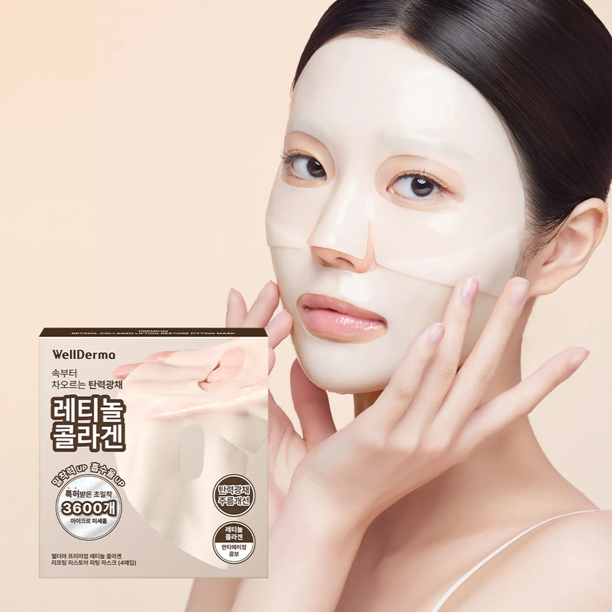 WellDerma Retinol Collagen Lifting Restore Fitting Mask Pack (4 Sheets)