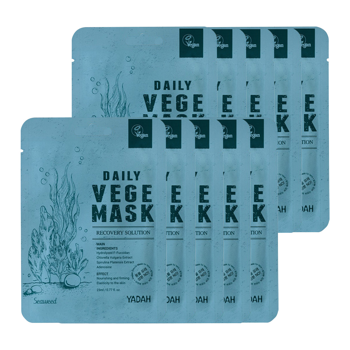 YADAH Daily Vege Mask Pack Seaweed 23ml 10ea