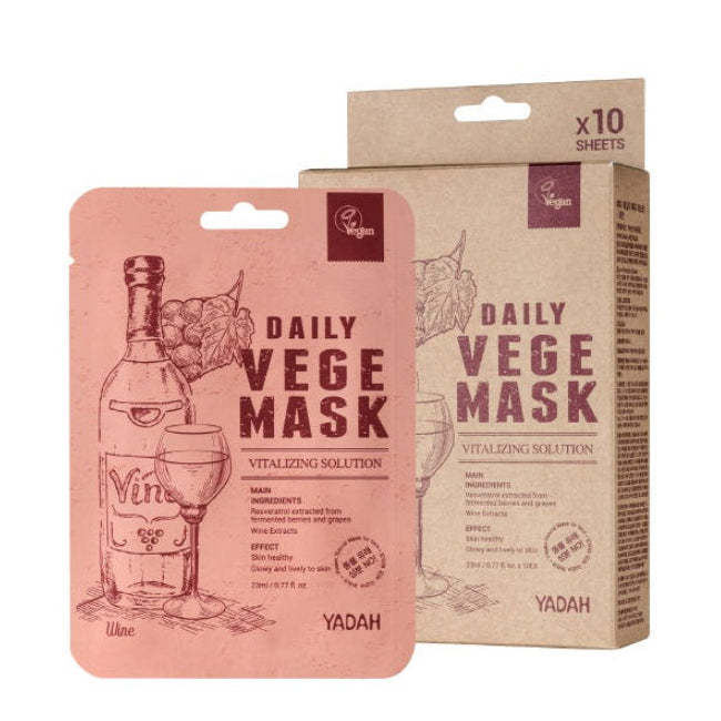 YADAH Daily Vege Mask Pack Wine 23ml 10ea
