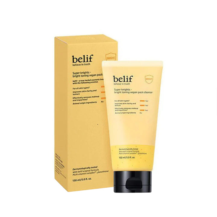 belif Super Knights Bright Toning Vegan Pack Cleanser 150ml