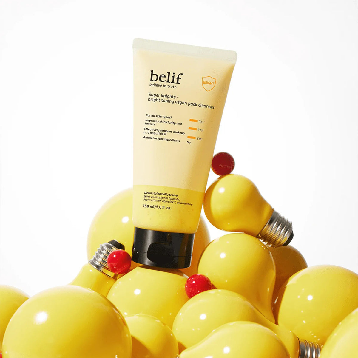 belif Super Knights Bright Toning Vegan Pack Cleanser 150ml