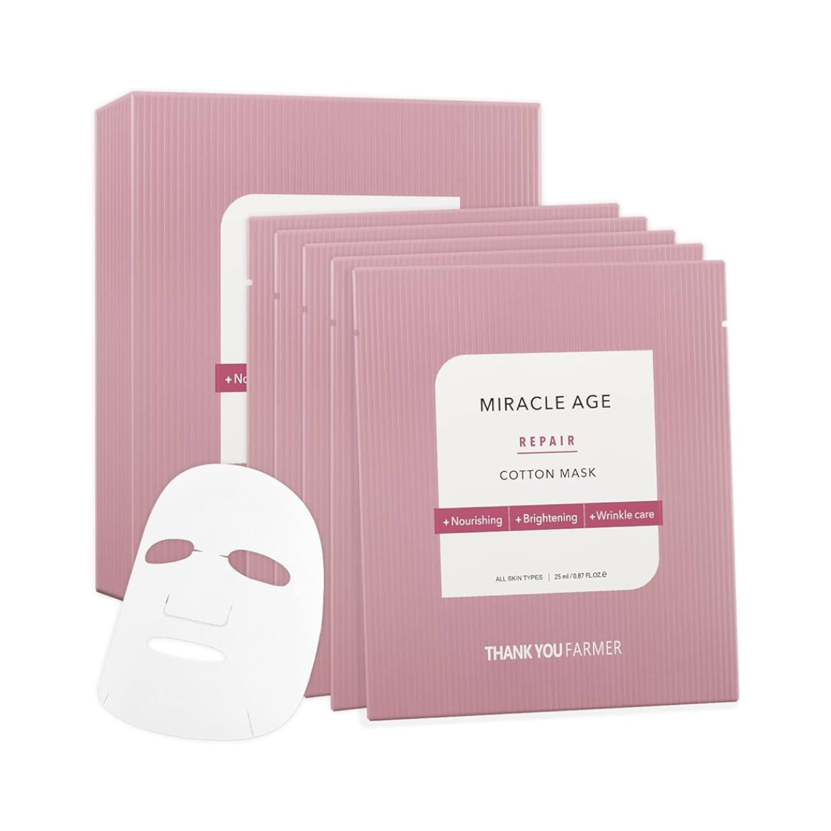 (Matthew검수) THANK YOU FARMER Miracle Age Repair Cotton Mask 25ml X 5 Pads - DODOSKIN