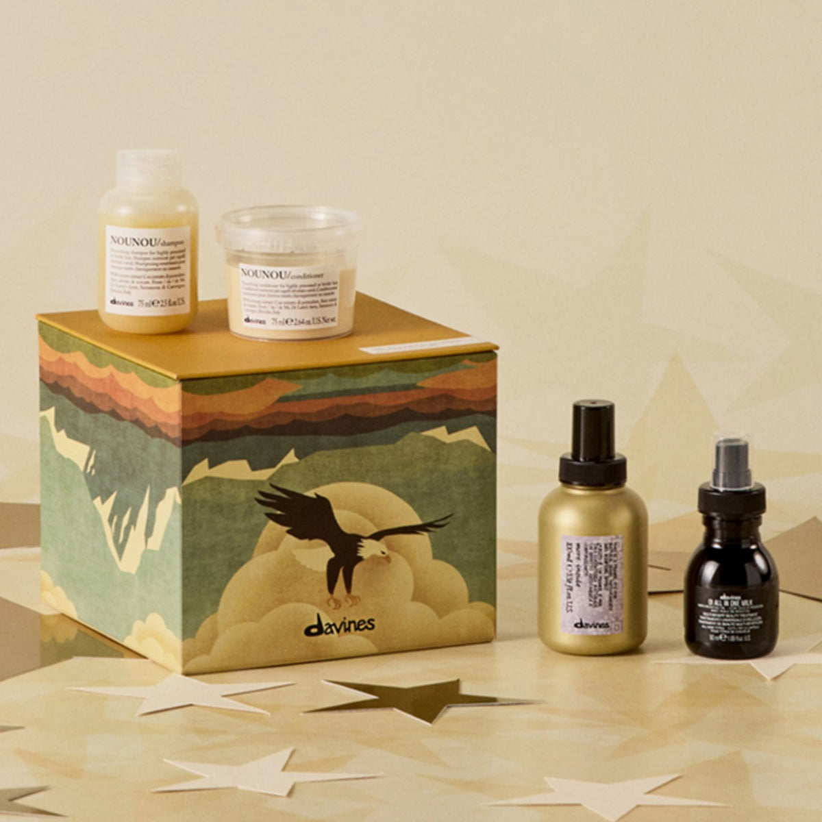 davines Discovery Kit (Nounou Shampoo, Conditioner, OI AlI In One Milk, Primer)