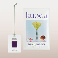 kuoca Basil Sorbet Garnished With Candied Figs & Berries