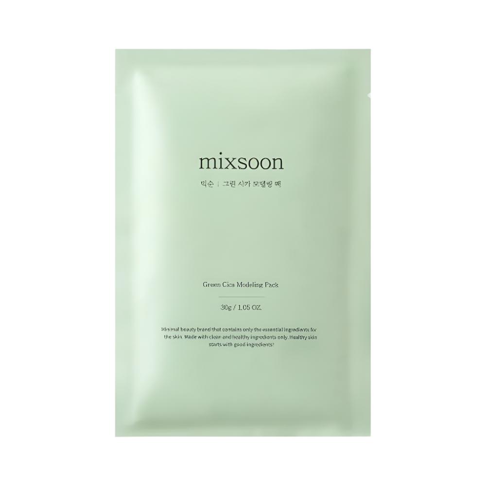 Each pack contains a blend of green ingredients, including Centella Asiatica (Cica), known for its healing and anti-inflammatory properties.