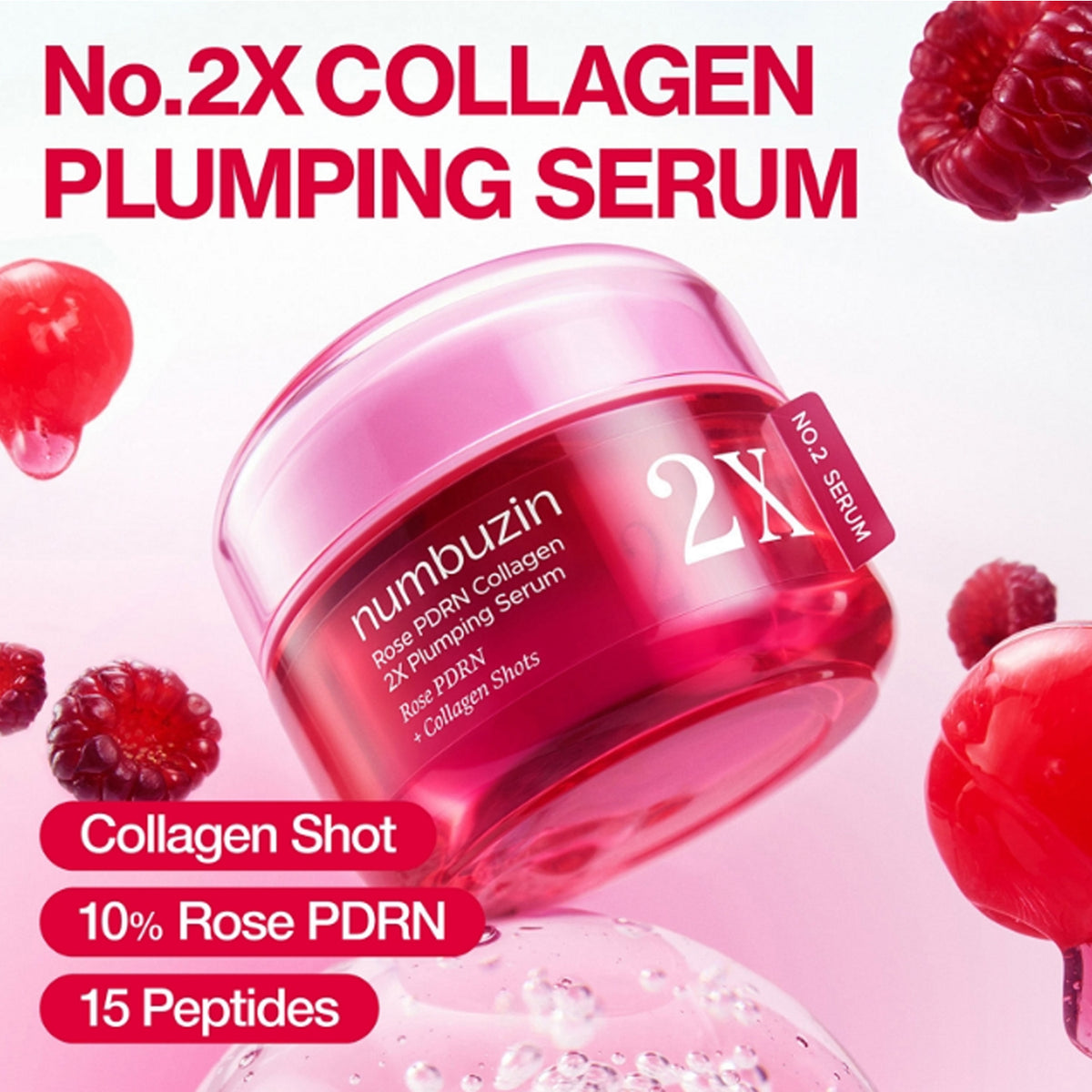 numbuzin No.2 Rose PDRN Collagen 2X Plumping Serum 30ml