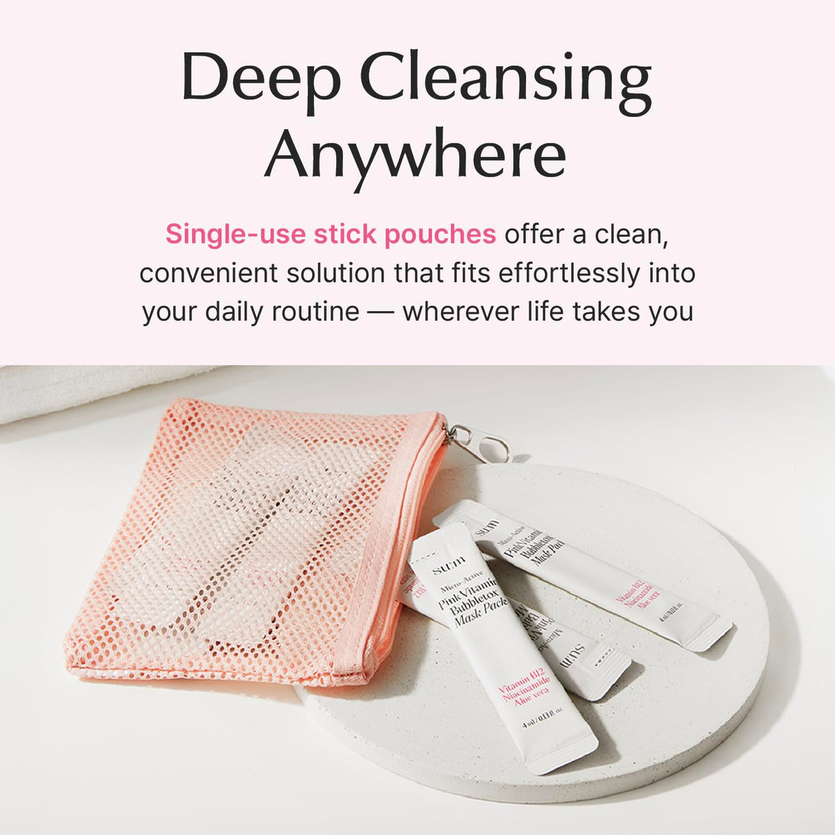 su:m37 Micro-Active Pink Vitamin Bubble Tox Mask Pouch 4ml x 14