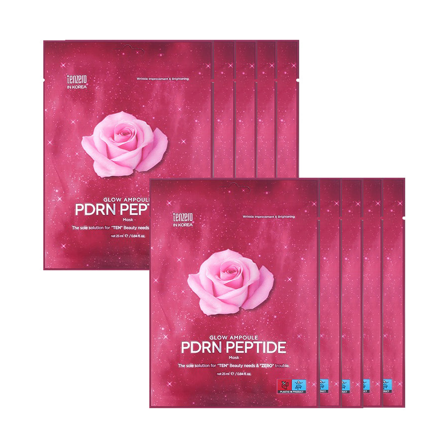 tenzero Glow Ampoule PDRN Peptide Mask 25ml 10ea
