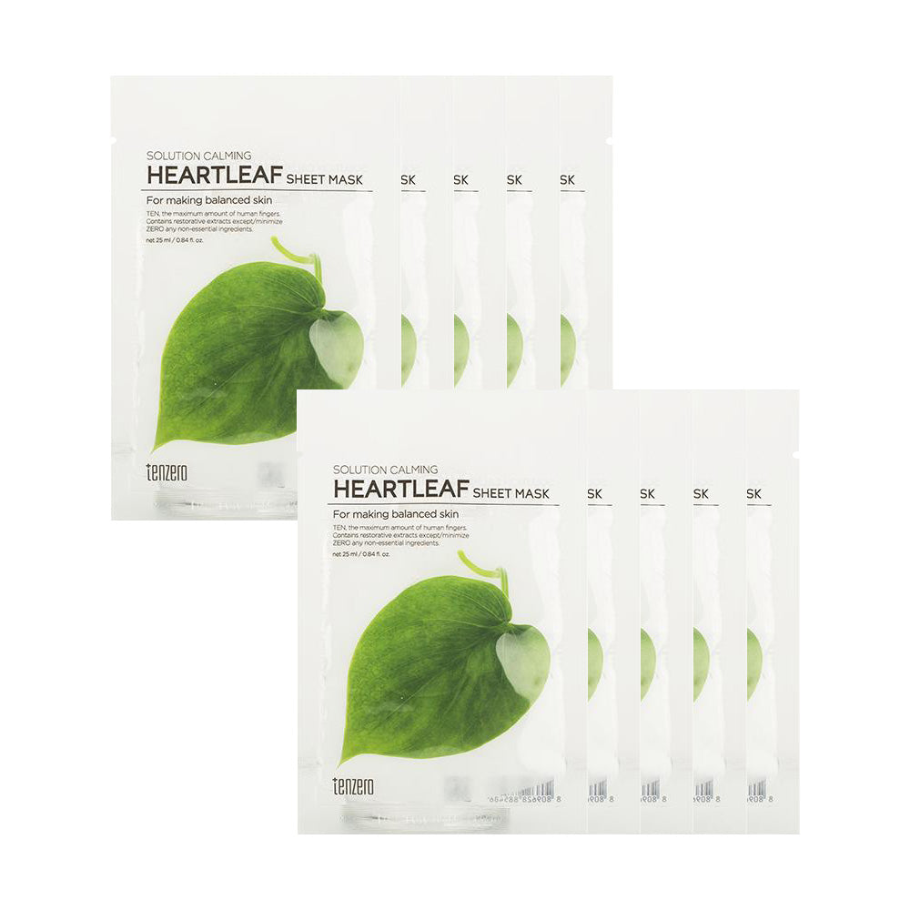 tenzero Solution Calming Heartleaf Sheet Mask 25ml 10ea