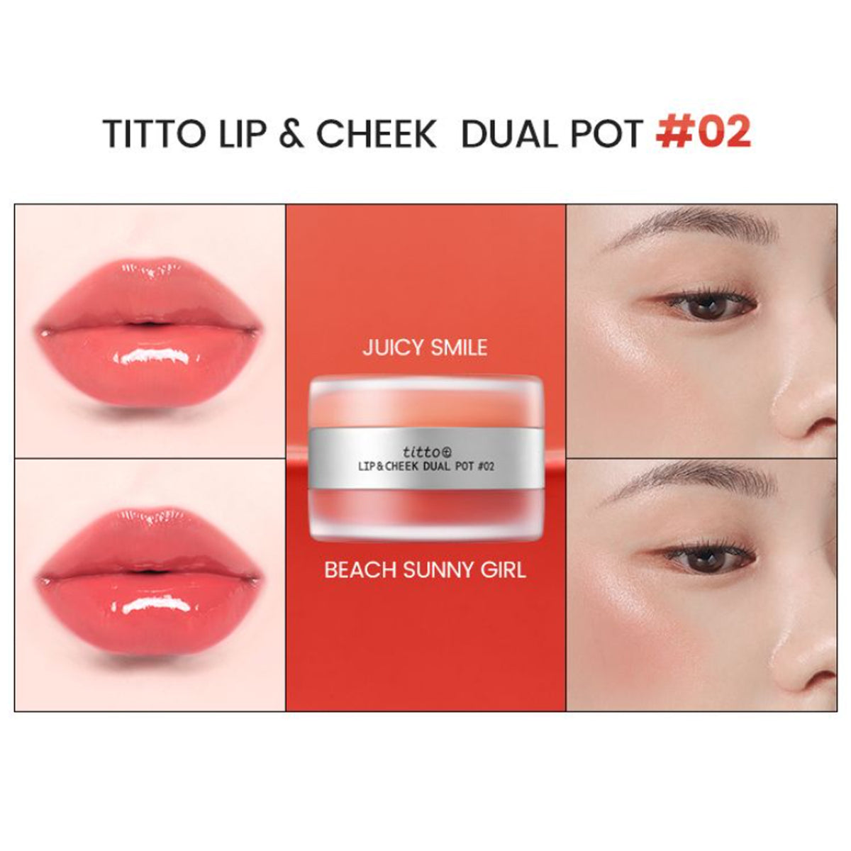 titto Lip & Cheek Dual Pot 6 Colors
