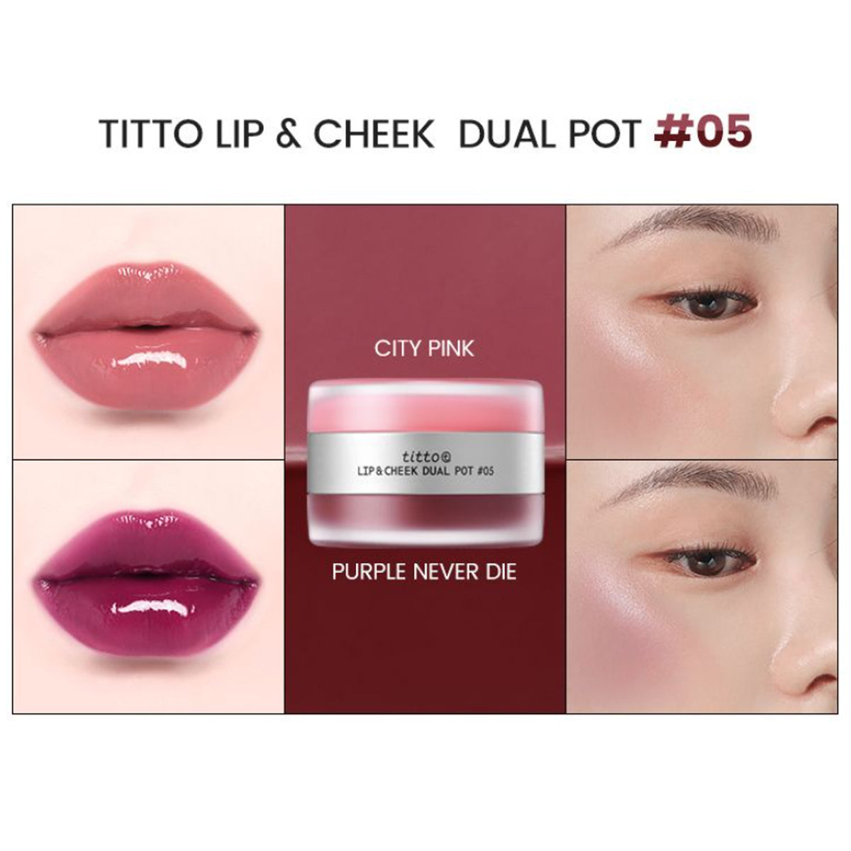 titto Lip & Cheek Dual Pot 6 Colors